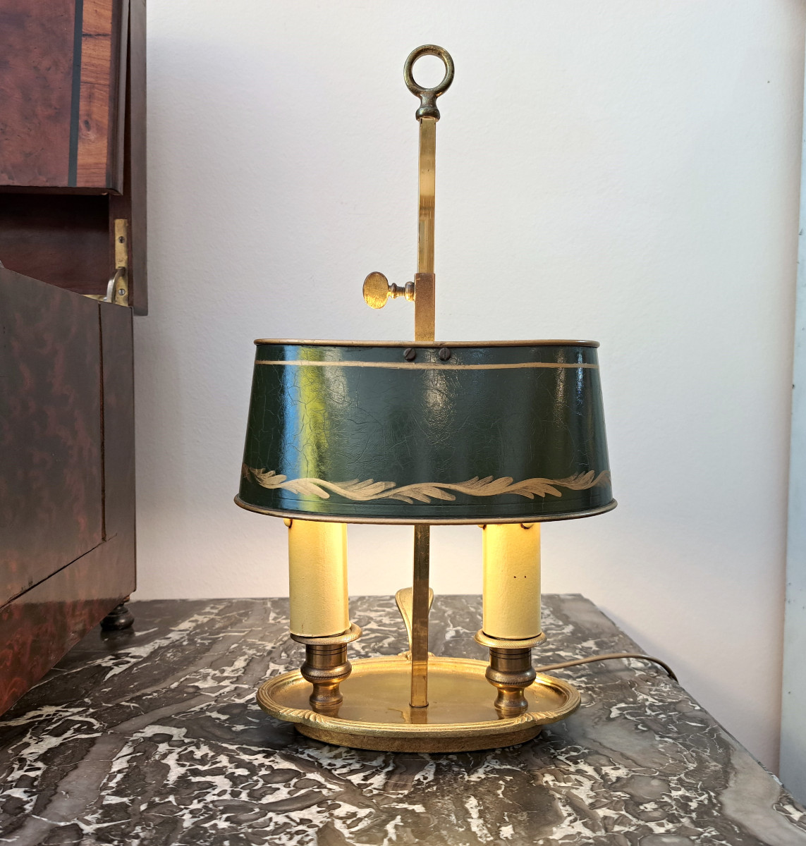 Small 2-burner Golden Bronze Hot-water Bottle Lamp
