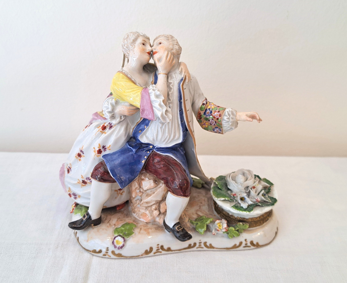 Royal Vienna – Groupe en porcelaine Scène galante