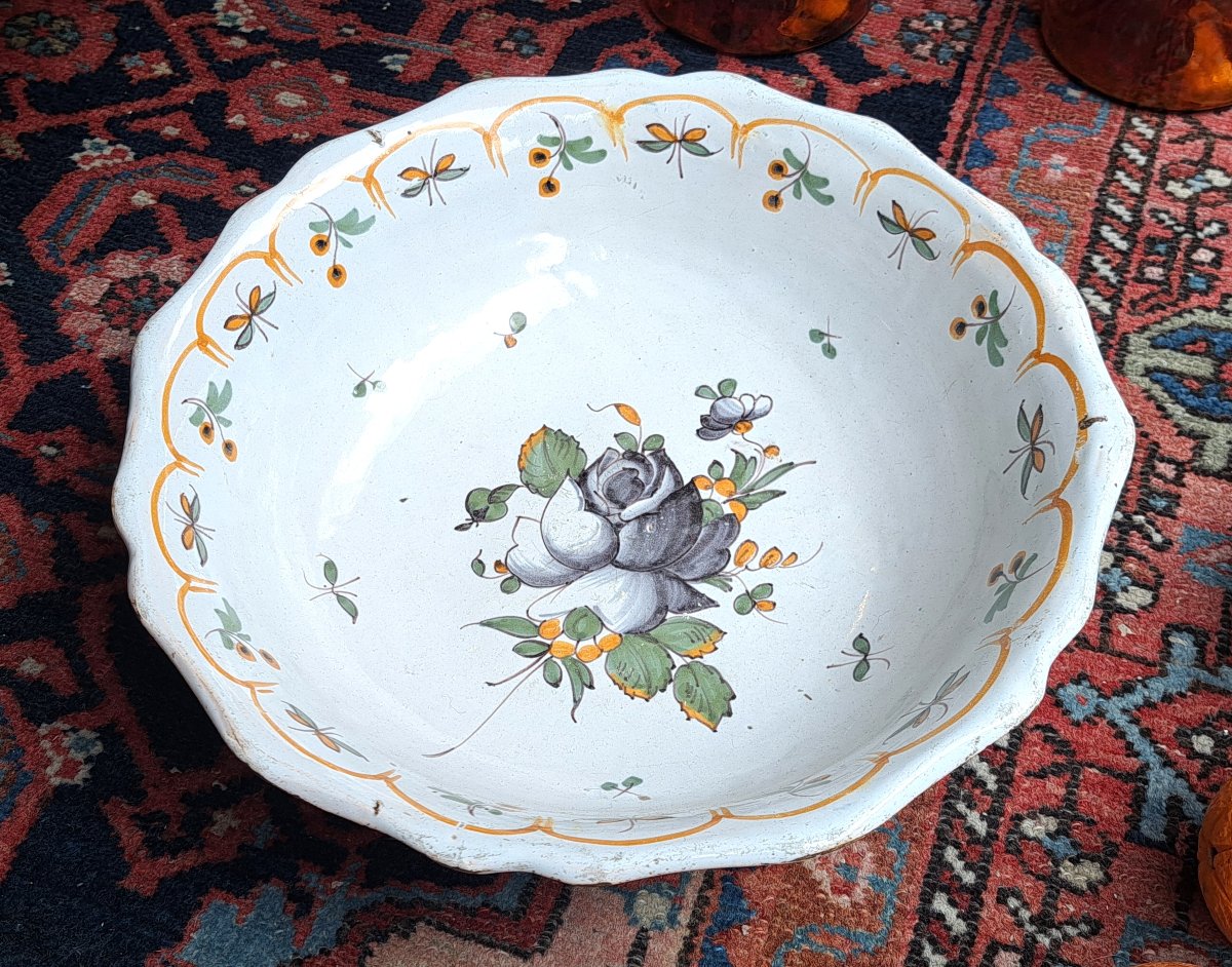 Round Earthenware Salad Bowl 18th Century-photo-3