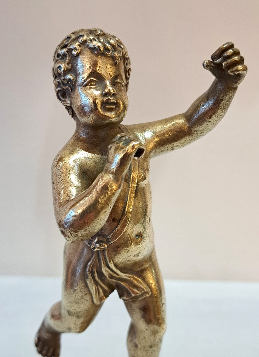 Putto Of Love And Childhood, A Cherub In Gilded Bronze From The Empire Period-photo-2