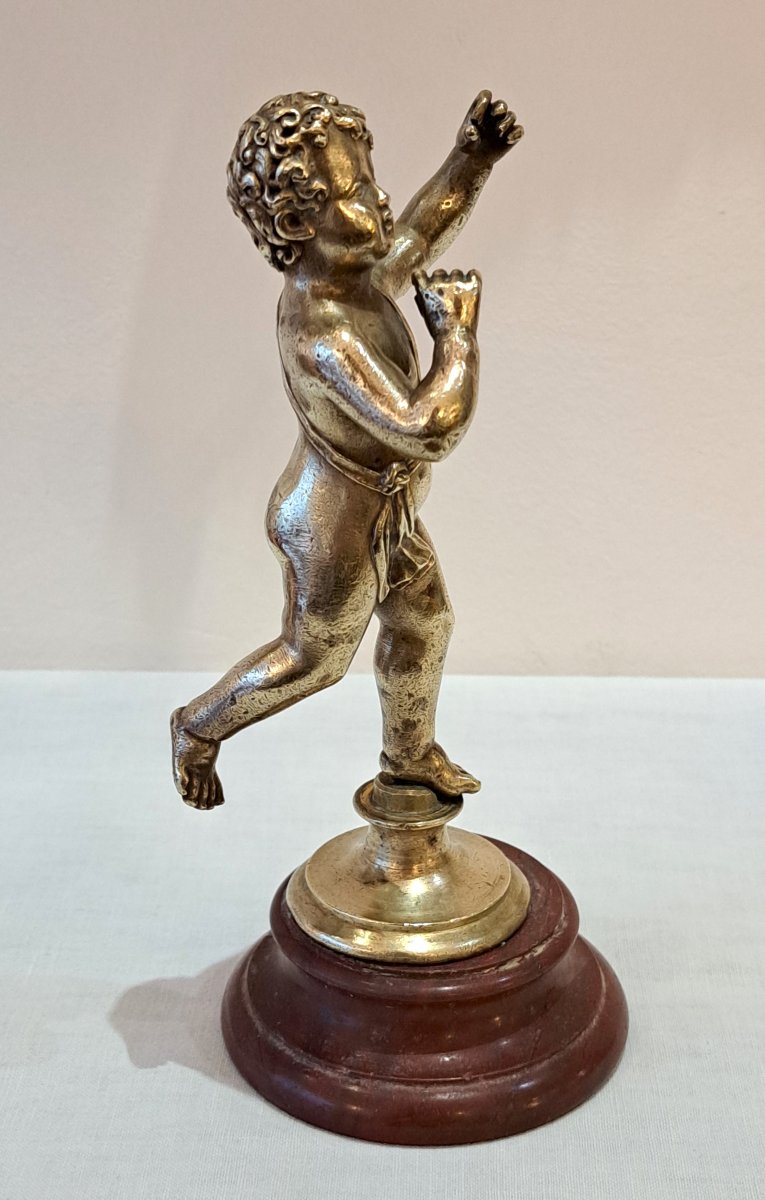 Putto Of Love And Childhood, A Cherub In Gilded Bronze From The Empire Period-photo-3