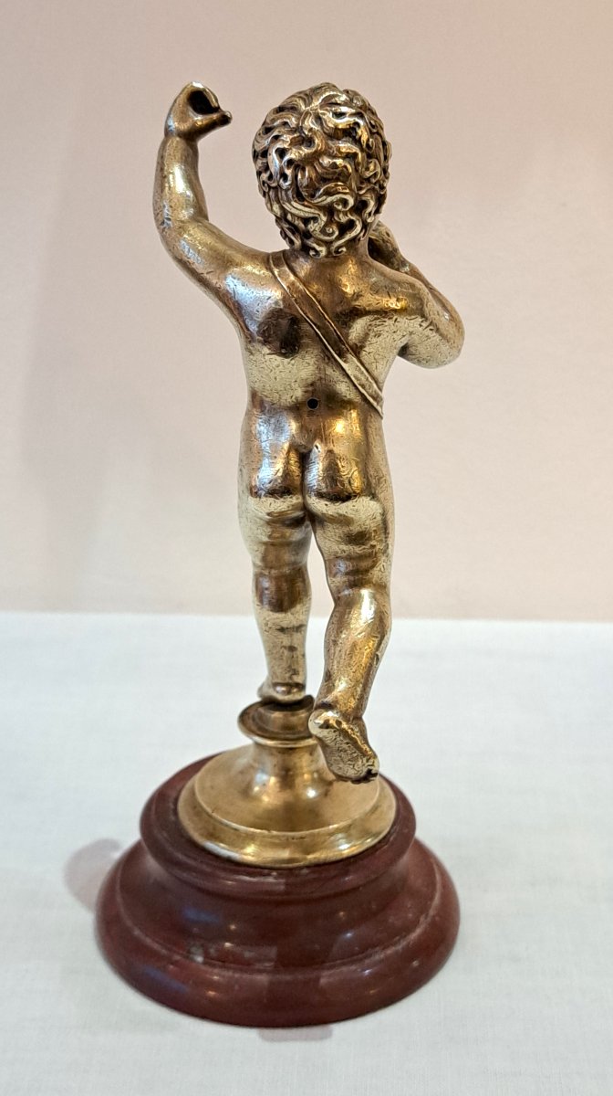 Putto Of Love And Childhood, A Cherub In Gilded Bronze From The Empire Period-photo-4