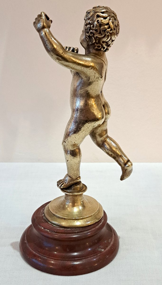 Putto Of Love And Childhood, A Cherub In Gilded Bronze From The Empire Period-photo-1