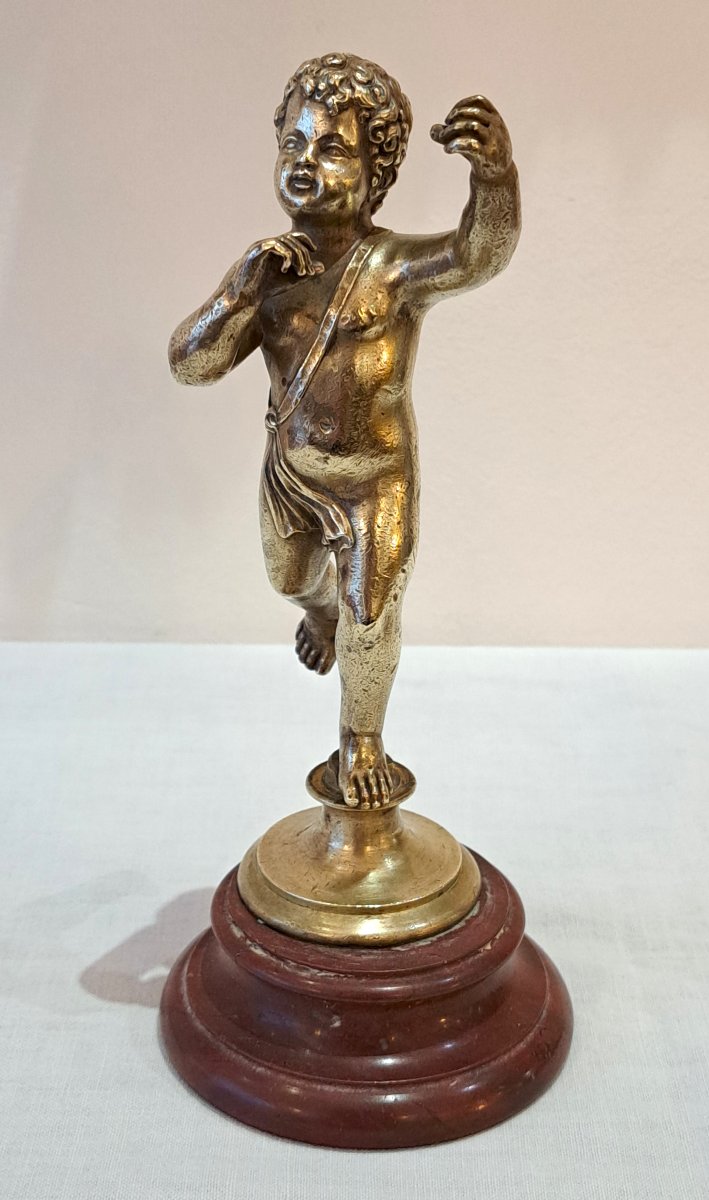 Putto Of Love And Childhood, A Cherub In Gilded Bronze From The Empire Period-photo-2