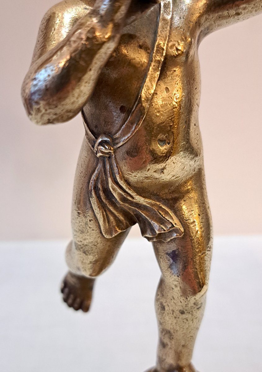 Putto Of Love And Childhood, A Cherub In Gilded Bronze From The Empire Period-photo-4