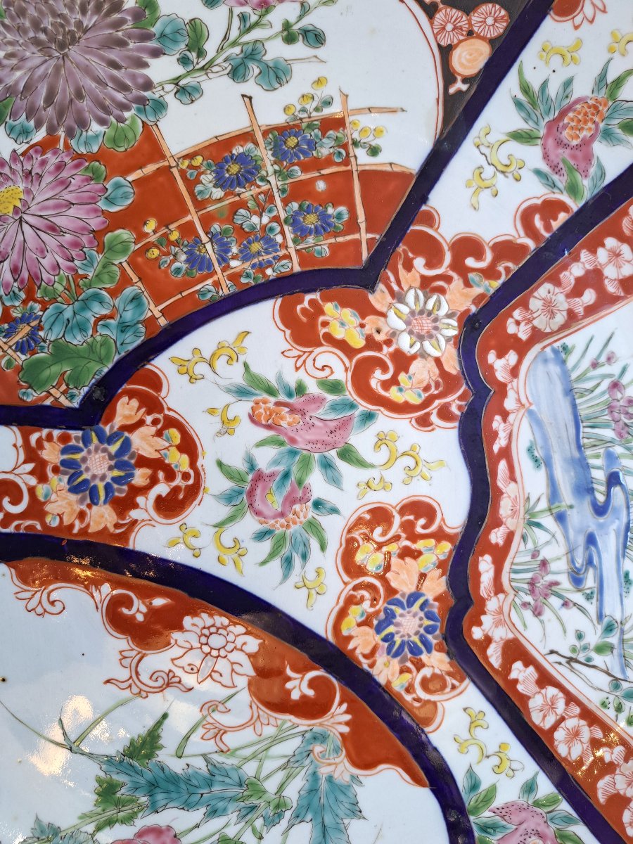 Large Imari Porcelain Dish, Japan, 19th Century; Diameter 50 Cm-photo-2