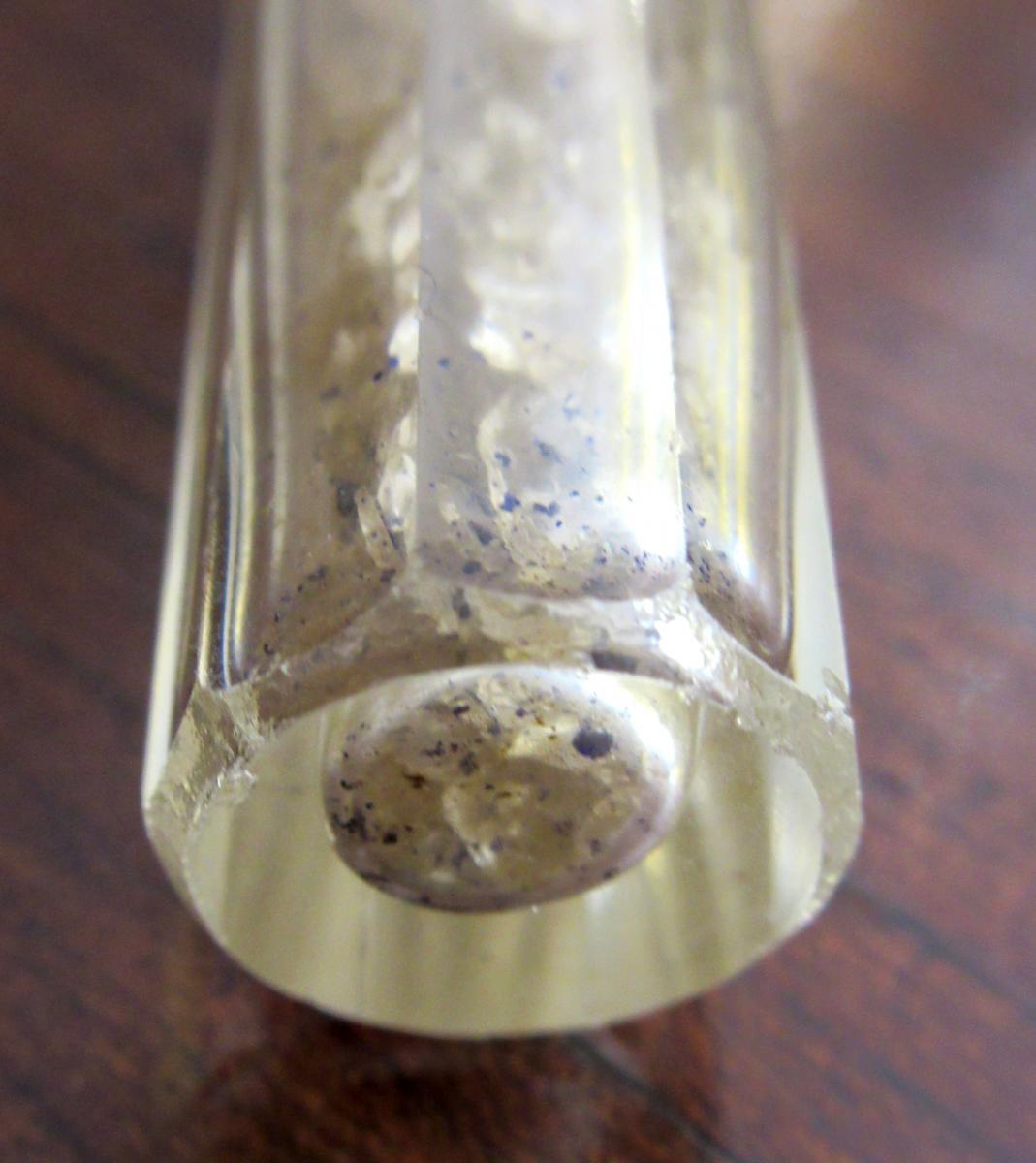 Art Deco Silver Enamel Glass Scent Bottle 1928-photo-4