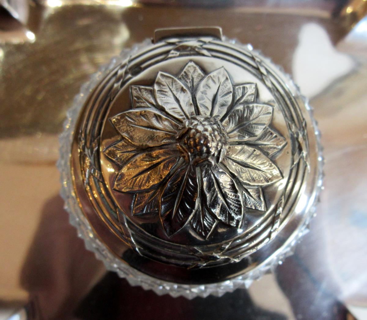 Inkwell In Silver And Crystal Napoleon III-photo-4