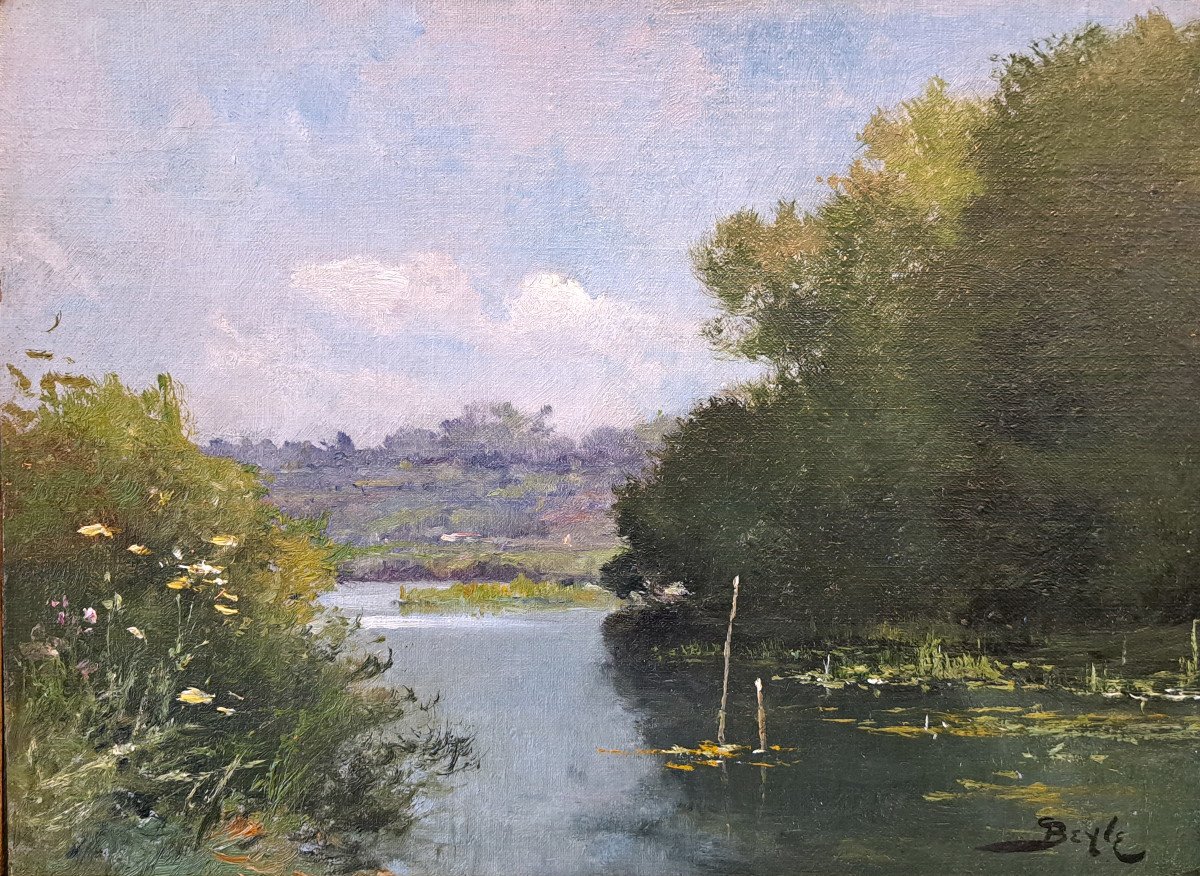 Pierre-marie Beyle (1838-1902) - Lake Landscape-photo-2