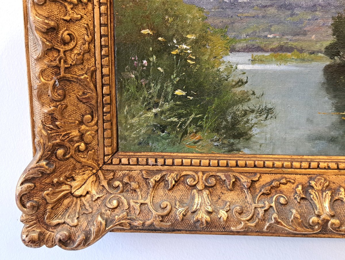 Pierre-marie Beyle (1838-1902) - Paysage Lacustre-photo-3