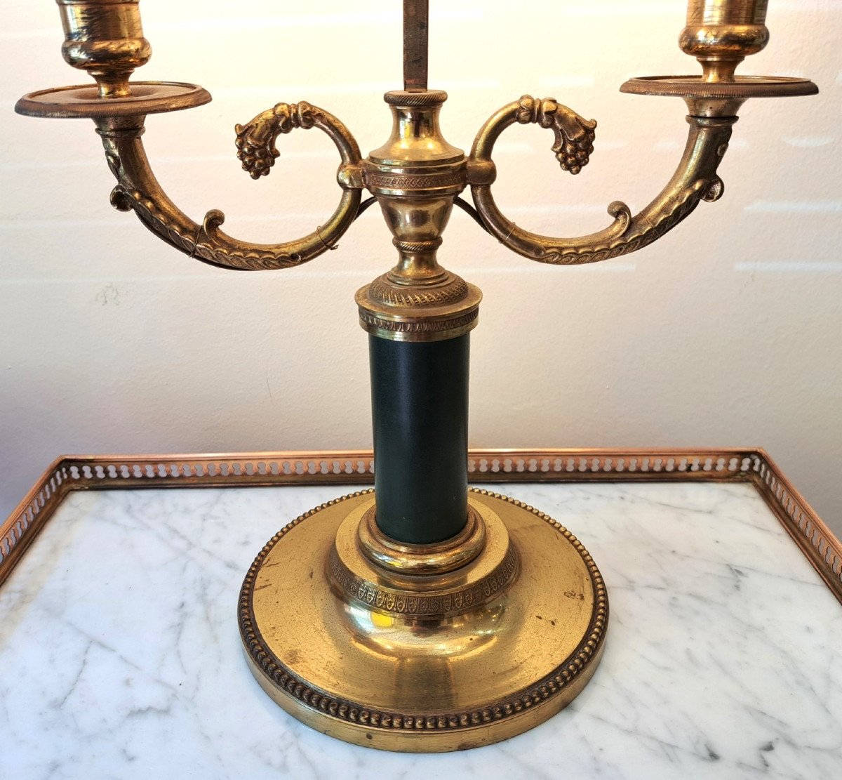 Lampe Bouillotte Aux Cornes d'Abondance De Style Directoire-photo-2