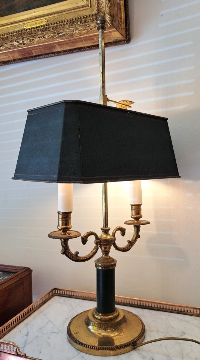 Lampe Bouillotte Aux Cornes d'Abondance De Style Directoire-photo-4