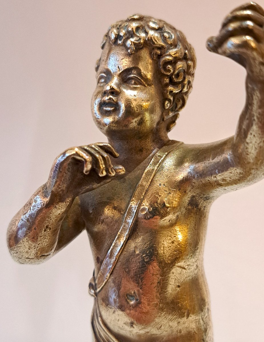Amour Ange Putto En Bronze Doré d'époque Empire-photo-3