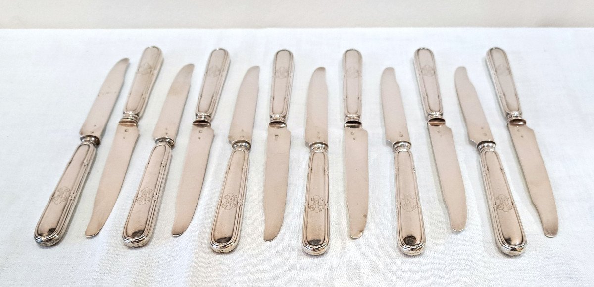 Twelve Fruit Knives In Sterling Silver-photo-2