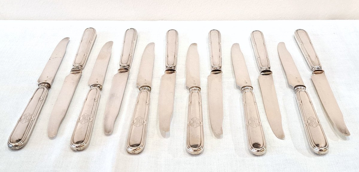 Twelve Fruit Knives In Sterling Silver