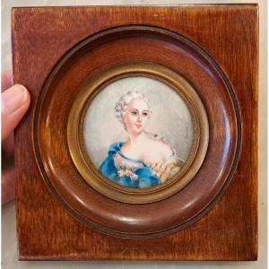 Miniature - Portrait De La Marquise De Pompadour