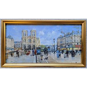 Pierre Saez – View Of Paris Around 1900, Notre-dame Cathedral