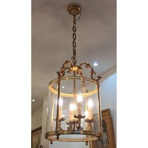 Large Hall Lantern In Gilt Bronze – Diameter 35 Cm