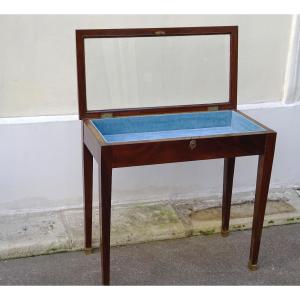 19th Century Mahogany Display Cabinet Table