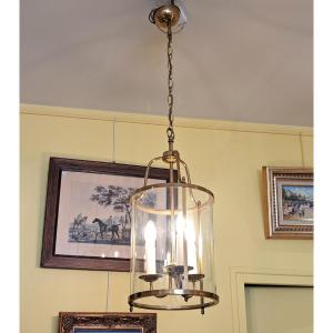 Lanterne de vestibule 3 feux en laiton doré – Diamètre 25 cm