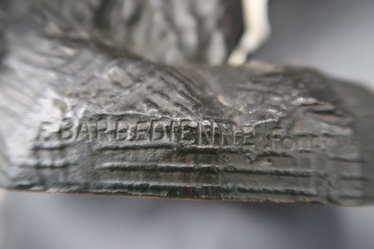 Barye  sculpture Bronze Aigle  Héron Barbedienne. -photo-5
