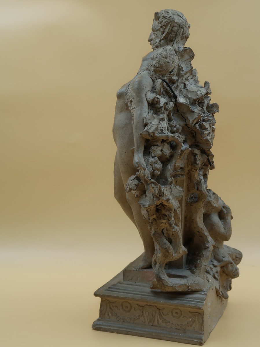 Terracotta Sculpture Fauns And Nymphs Henri Giscard-photo-4