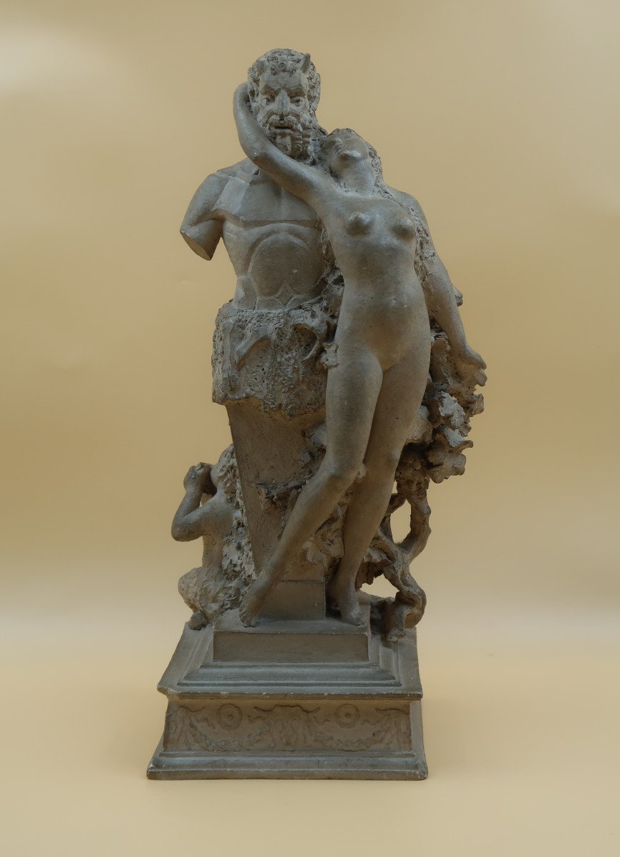 Terracotta Sculpture Fauns And Nymphs Henri Giscard