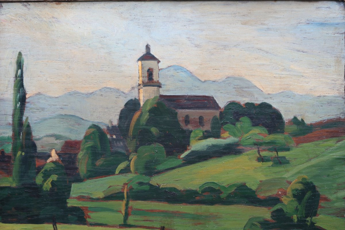 Landscape Painting Of The Pyrenees By André Marestan, 1933 . Mountains -photo-2