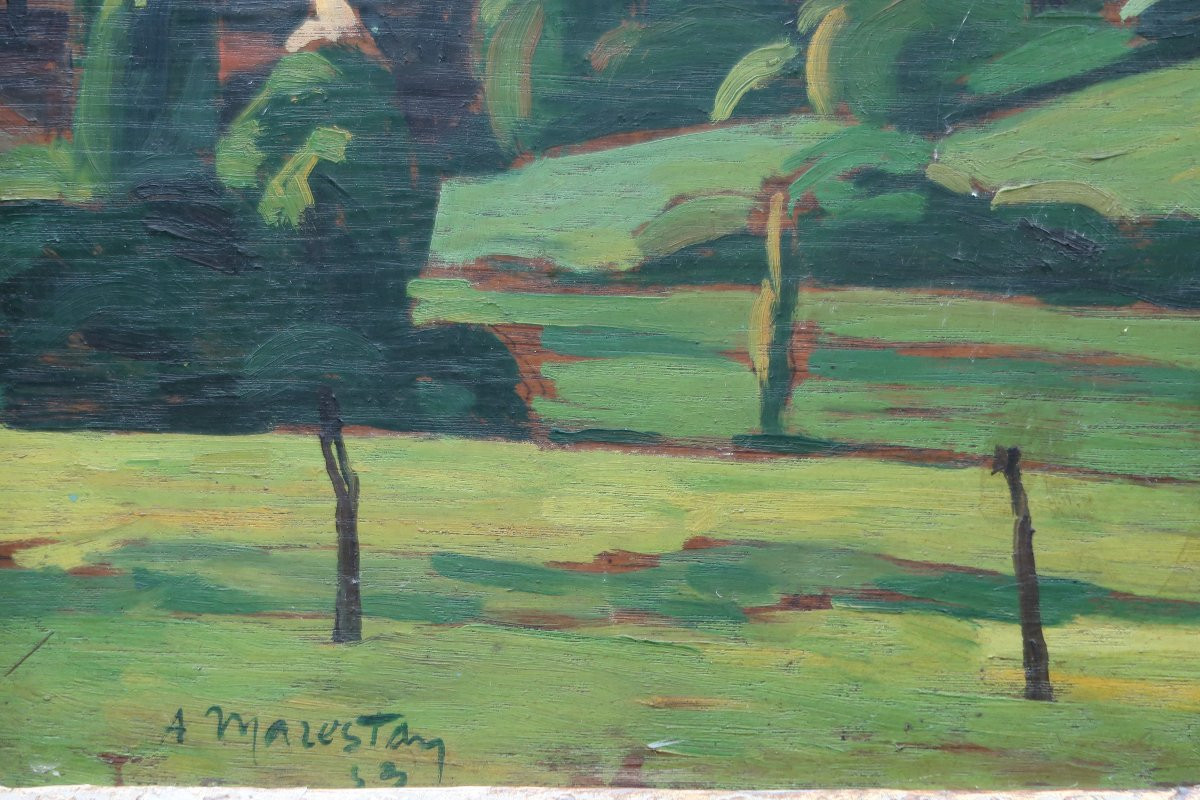 Landscape Painting Of The Pyrenees By André Marestan, 1933 . Mountains -photo-4