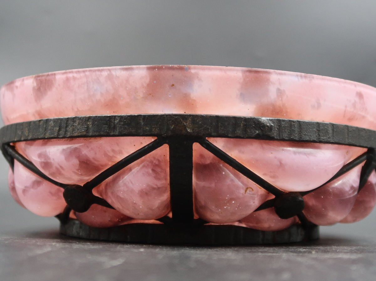 Daum et Majorelle coupe fer porgé et verre-photo-2