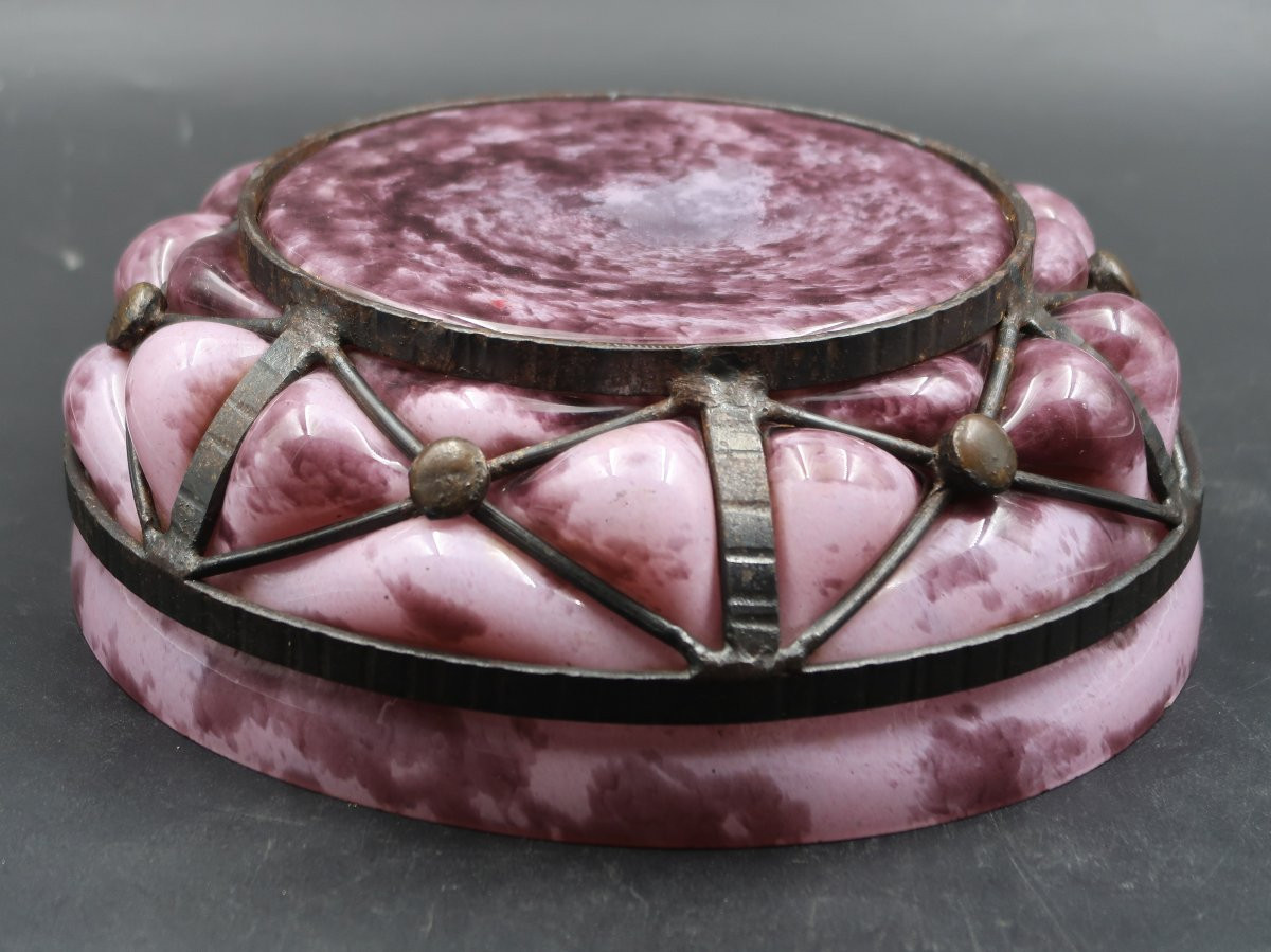 Daum et Majorelle coupe fer porgé et verre-photo-3