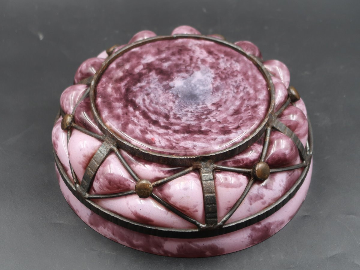 Daum et Majorelle coupe fer porgé et verre-photo-4