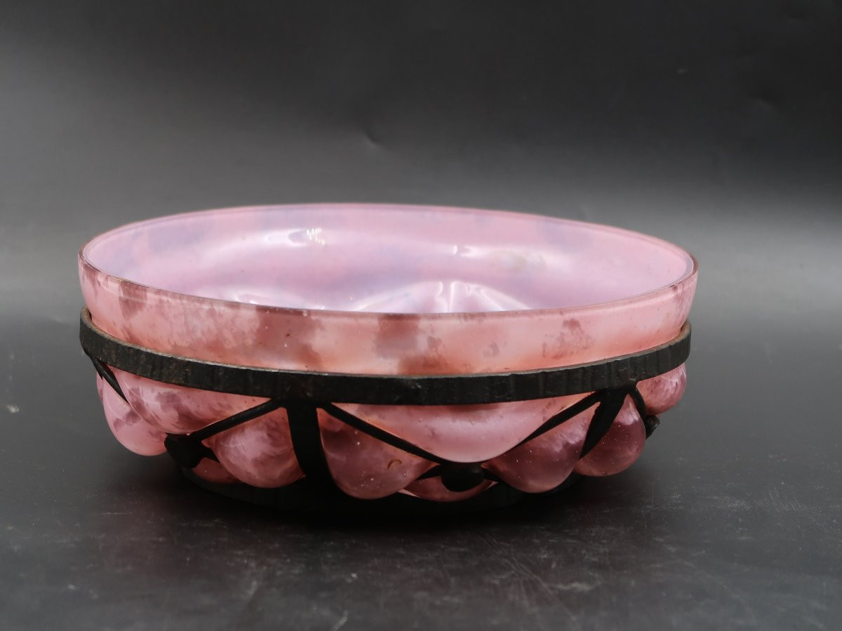 Daum et Majorelle coupe fer porgé et verre-photo-2