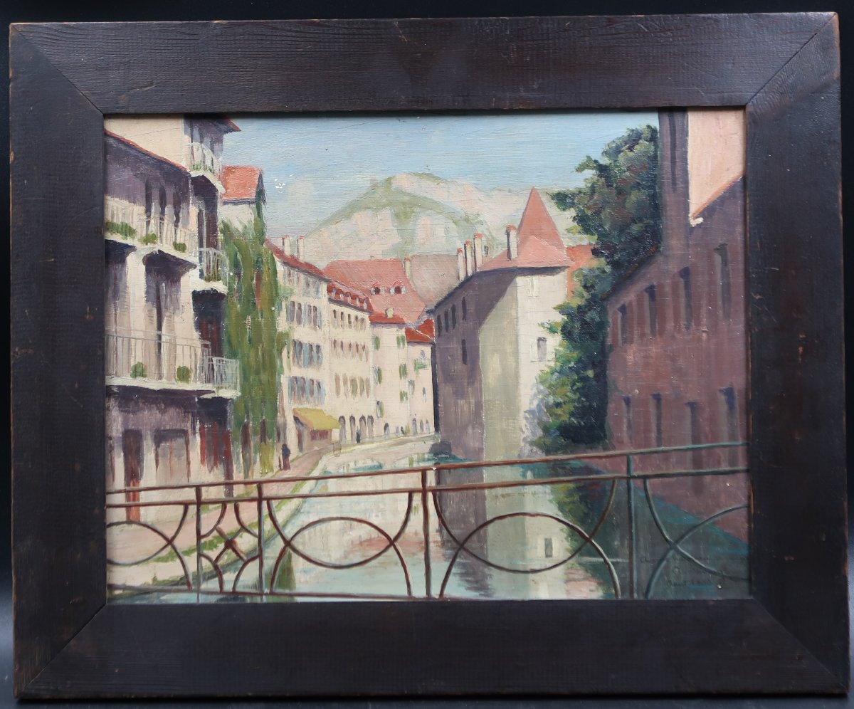 tableau paysage Annecy le vieux le Thiou