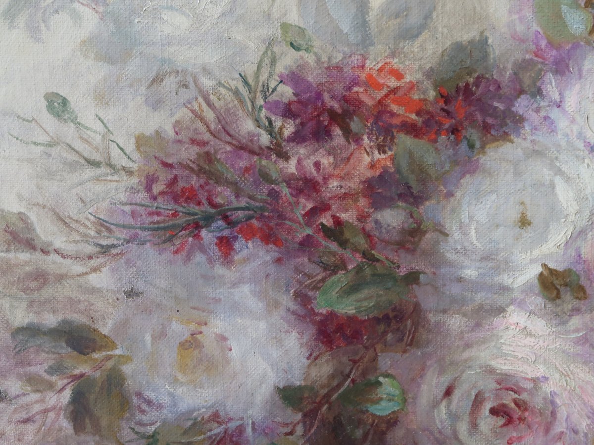nature morte au vase de fleurs pivoines, roses Girardot-photo-4