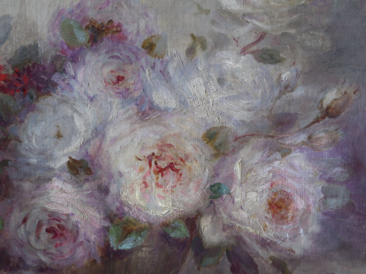 nature morte au vase de fleurs pivoines, roses Girardot-photo-1