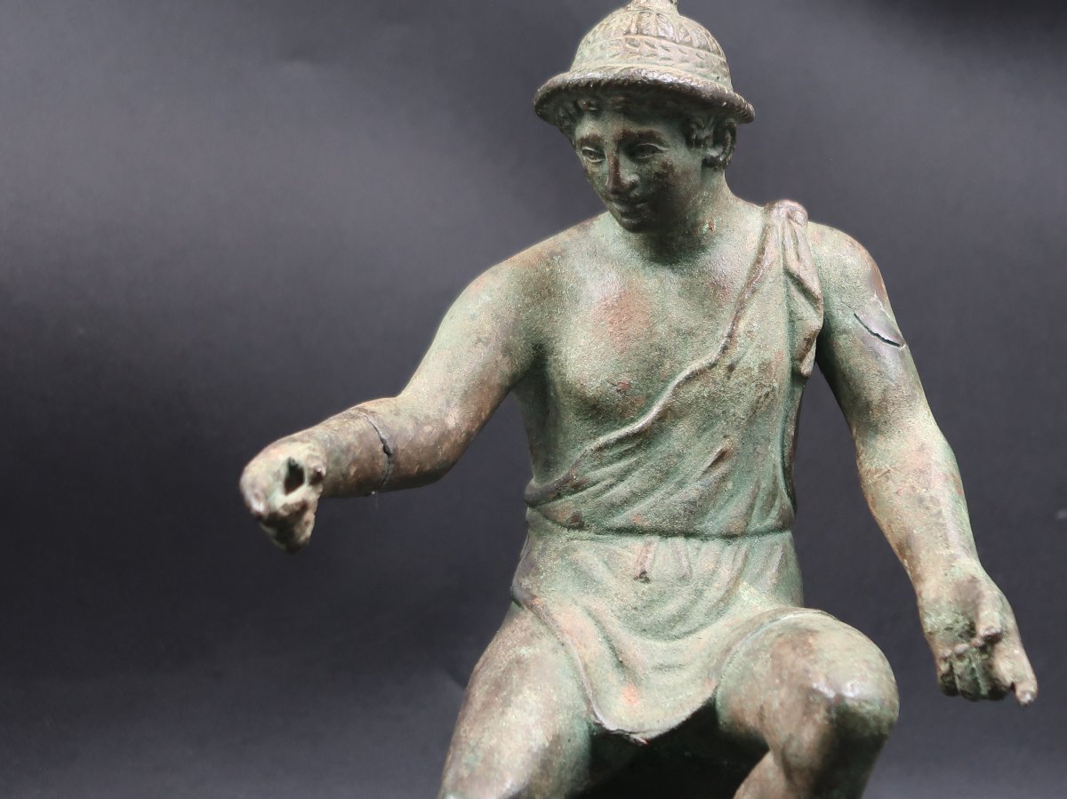 Large Bronze Sculpture Of A Neapolitan Fisherman On A Boat-photo-2