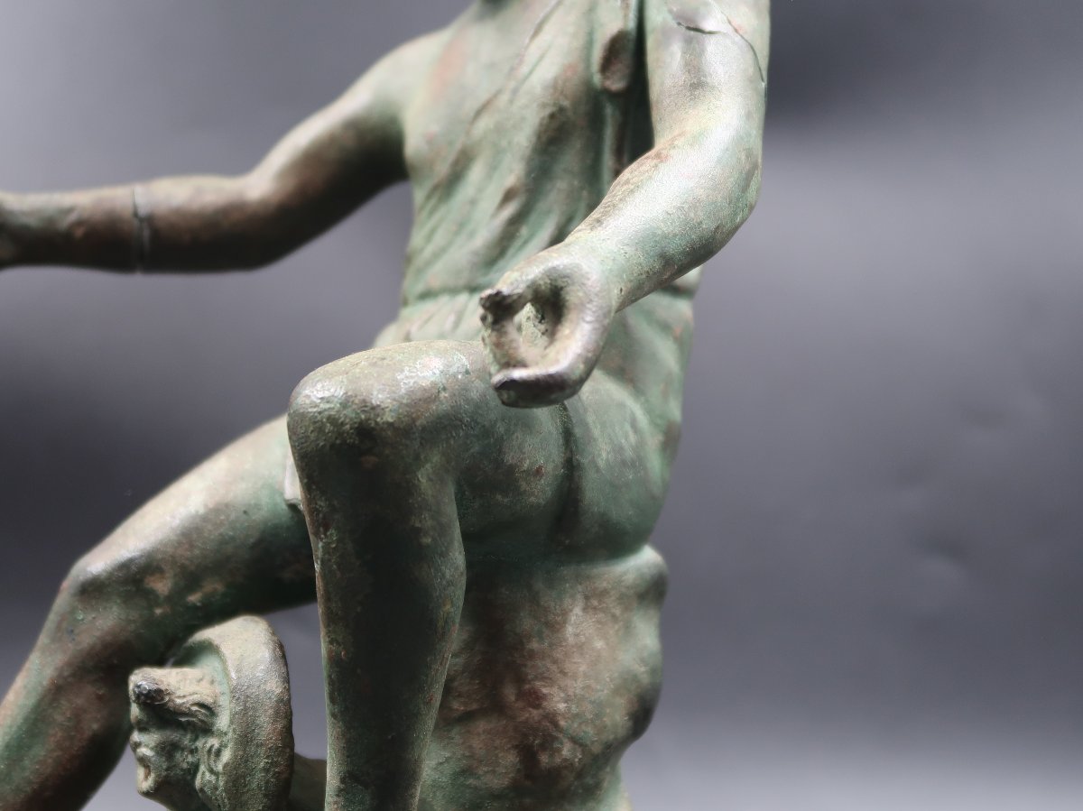 Large Bronze Sculpture Of A Neapolitan Fisherman On A Boat-photo-2