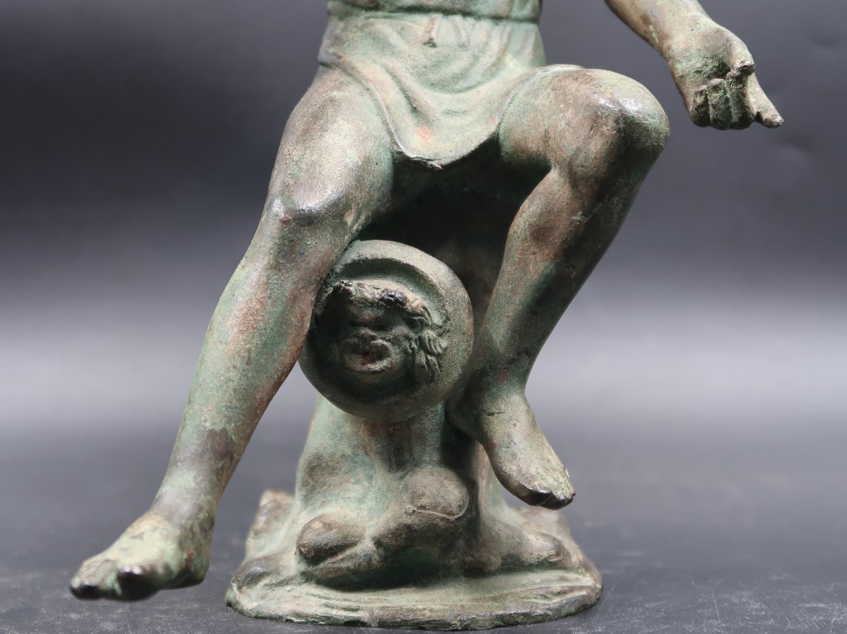 Large Bronze Sculpture Of A Neapolitan Fisherman On A Boat-photo-5
