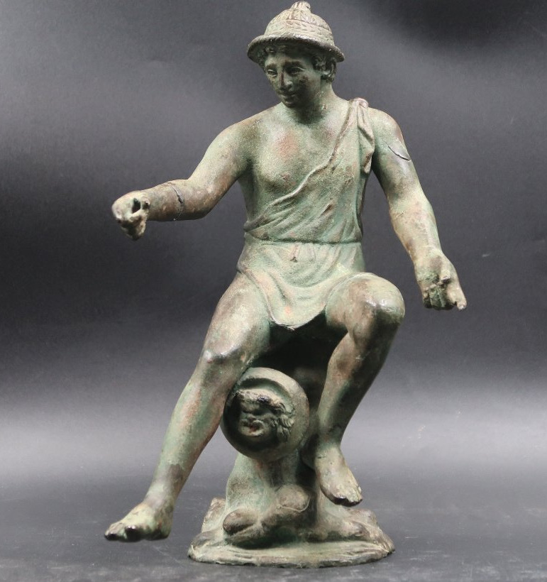 Large Bronze Sculpture Of A Neapolitan Fisherman On A Boat