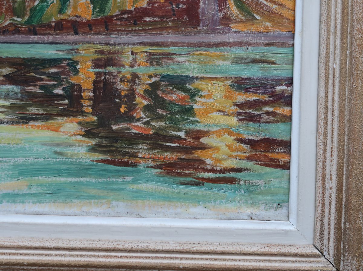 Maurice Soudan's Fauvist Painting: Landscape With A Canal In The Midi Region -photo-3