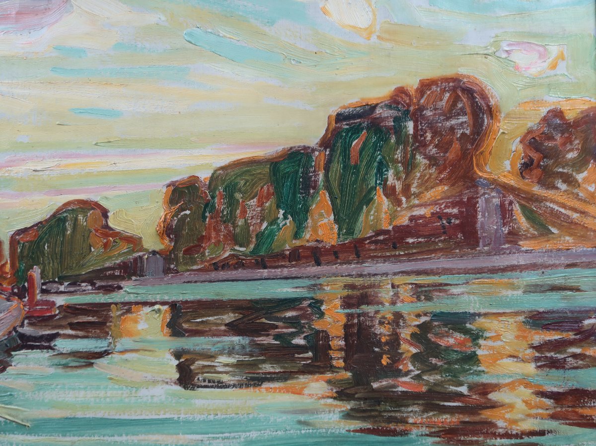 Maurice Soudan's Fauvist Painting: Landscape With A Canal In The Midi Region -photo-3