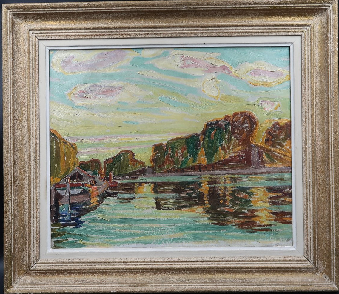 Maurice Soudan's Fauvist Painting: Landscape With A Canal In The Midi Region 