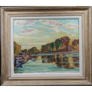tableau fauve Maurice Soudan paysage canal midi