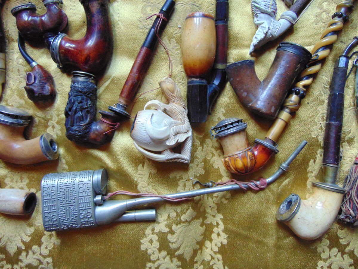 Lot Of About Twenty Various Old Pipes-photo-2