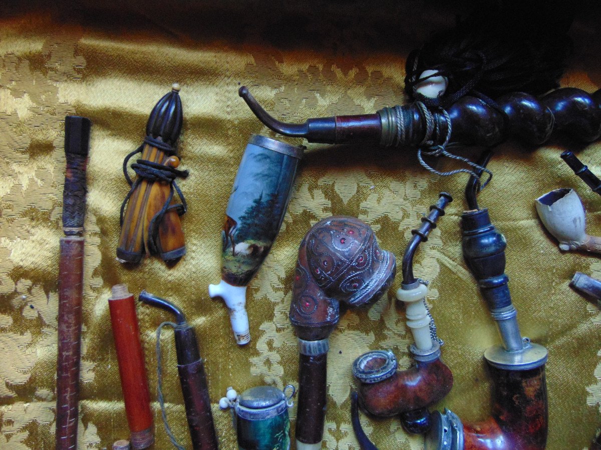 Lot Of About Twenty Various Old Pipes-photo-4