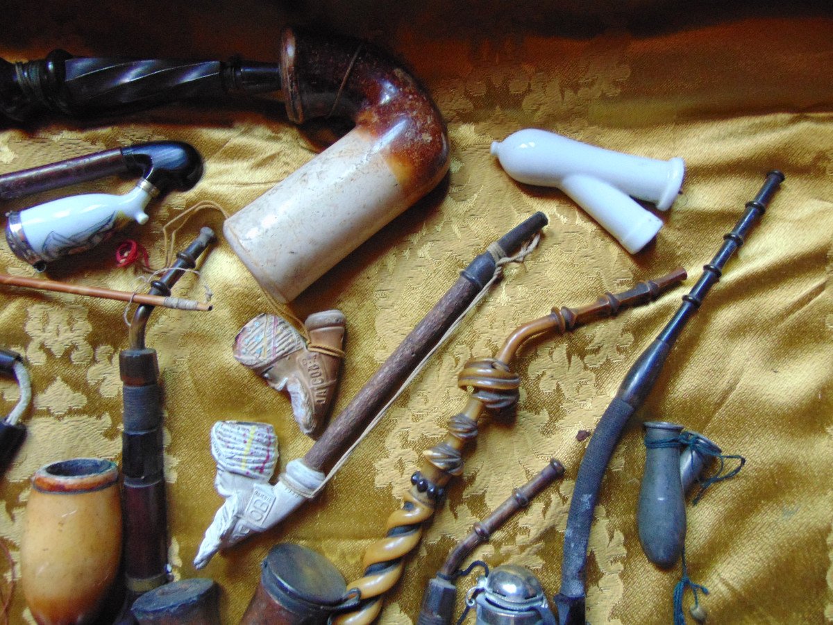 Lot Of About Twenty Various Old Pipes-photo-2