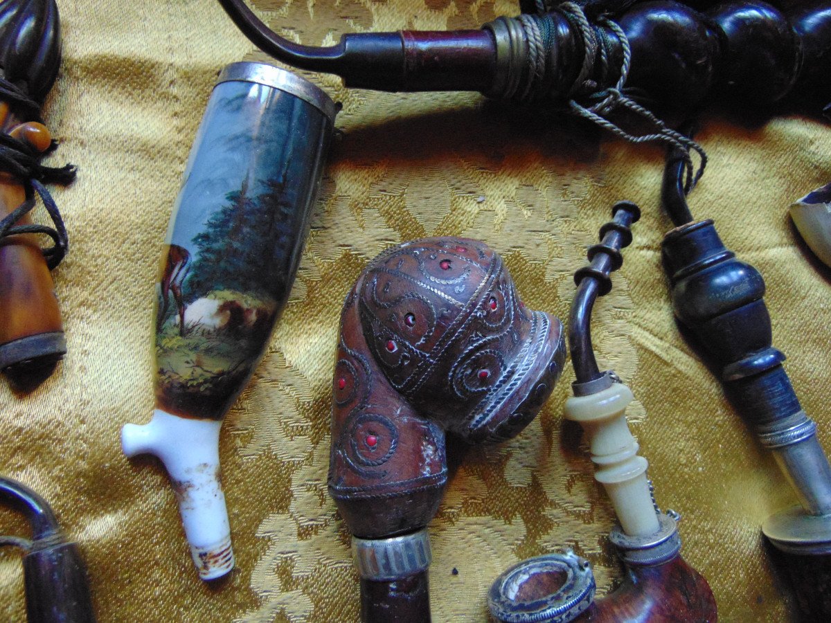 Lot Of About Twenty Various Old Pipes-photo-6