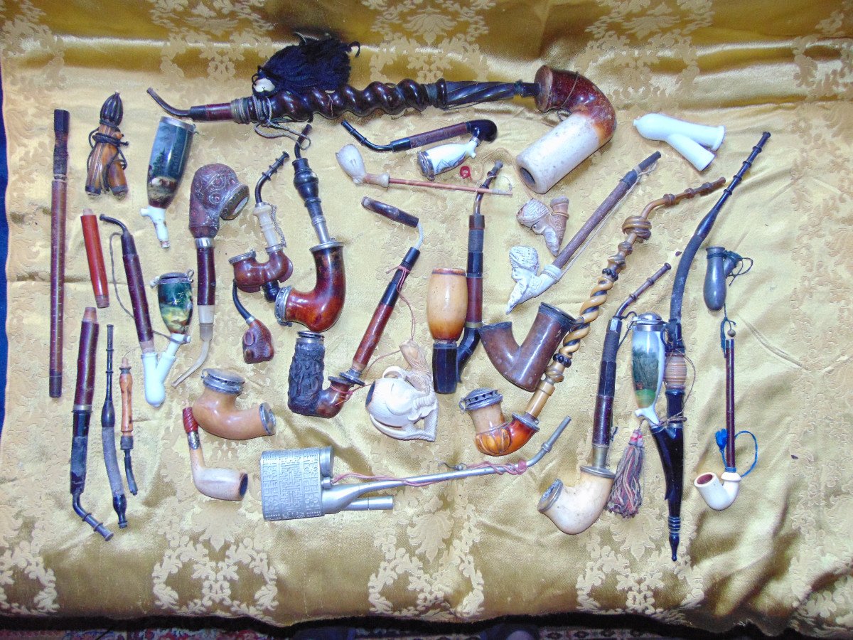 Lot Of About Twenty Various Old Pipes-photo-8