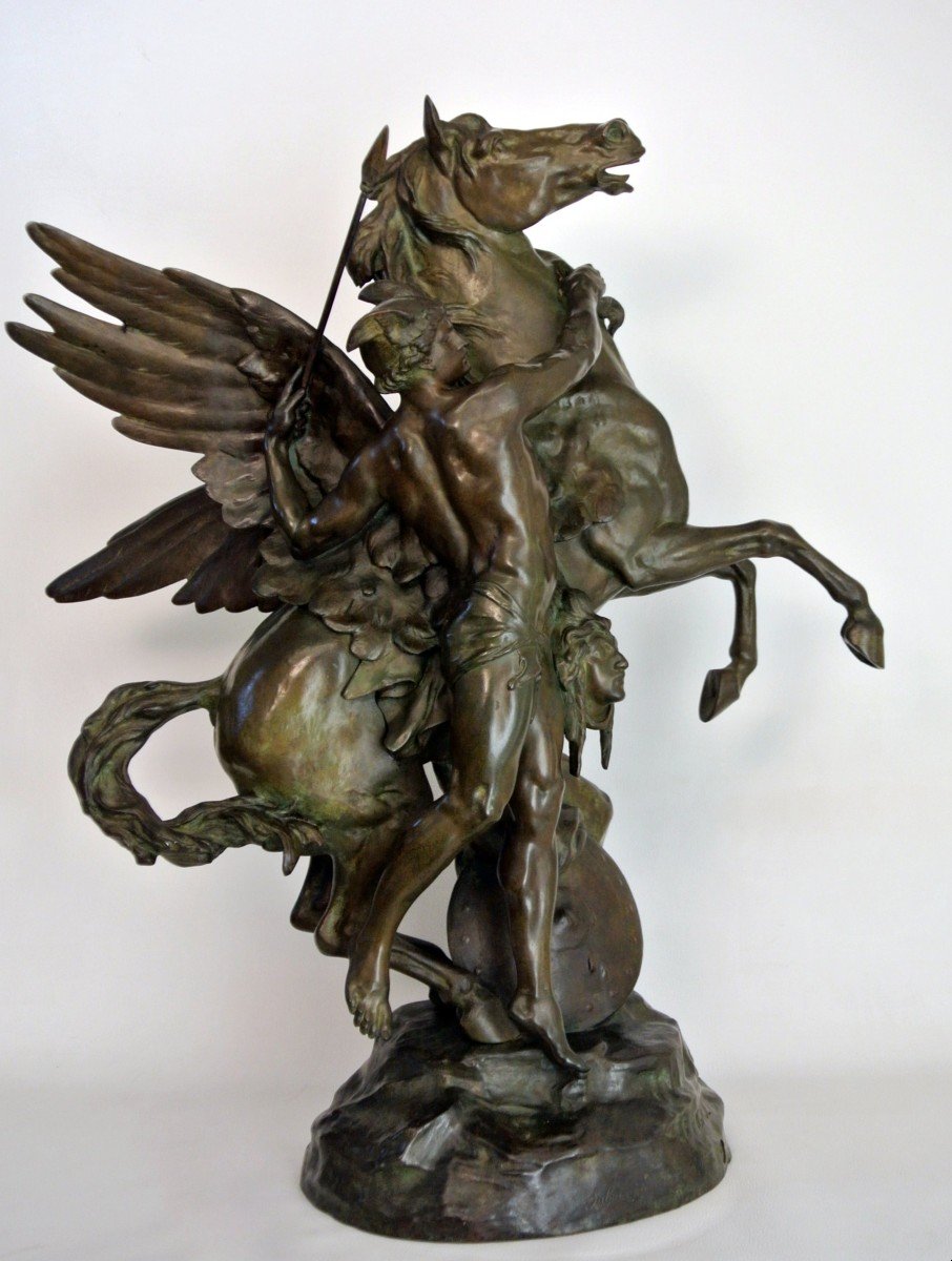 Perseus And Pegasus Large Group In Bronze-photo-2